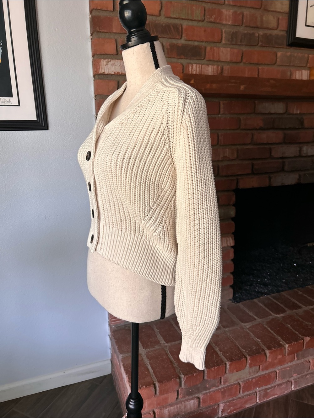 Everlane The Texture Cotton Cardigan in Canvas Sz XS - Picture 5 of 9